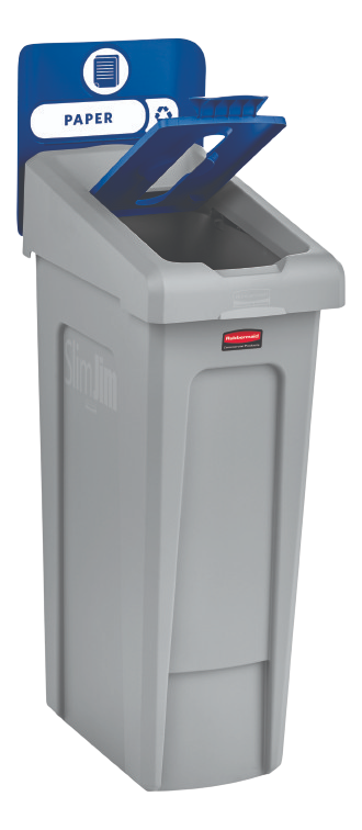 Rubbermaid SLIM JIM® Recycling Station Lid, Paper Disposal Blue - Cafe Supply