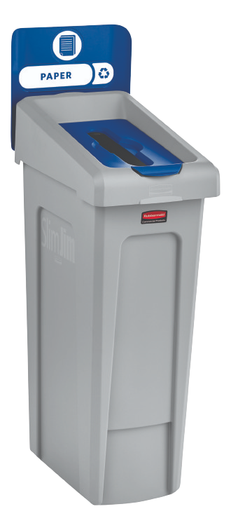 Rubbermaid SLIM JIM® Recycling Station Lid, Paper Disposal Blue - Cafe Supply