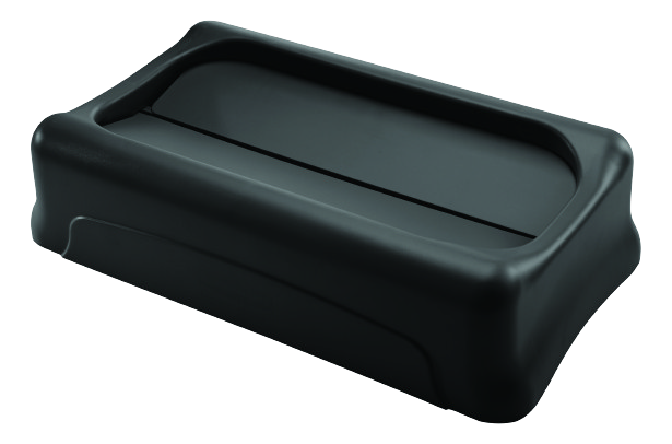 Rubbermaid SLIM JIM® Swing Lid Black - Cafe Supply