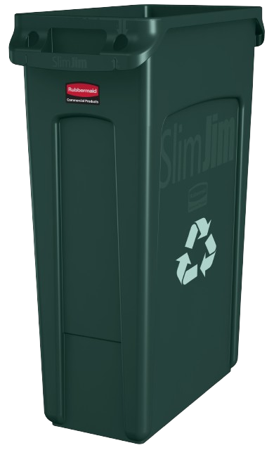 Rubbermaid SLIM JIM® Container with Venting Channels 87L - Green - Cafe Supply