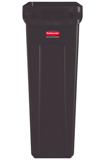 Rubbermaid SLIM JIM® Container with Venting Channels 87L - Black - Cafe Supply