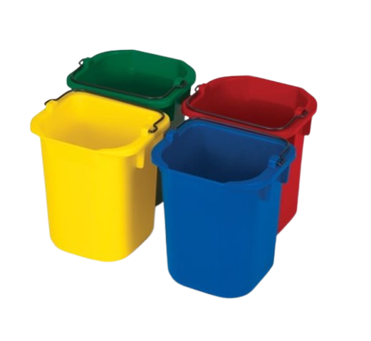 Rubbermaid Heavy Duty Pails 4.8L Set of Blue/Red/Yellow/Green - Cafe Supply