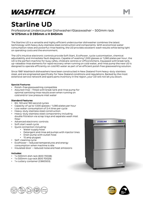 Undercounter Dishwasher - Cafe Supply