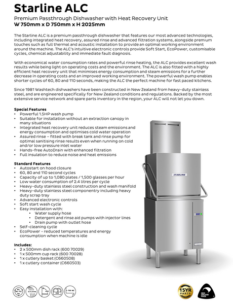 High Efficiency Heavy Duty Passthrough Dishwasher - Cafe Supply