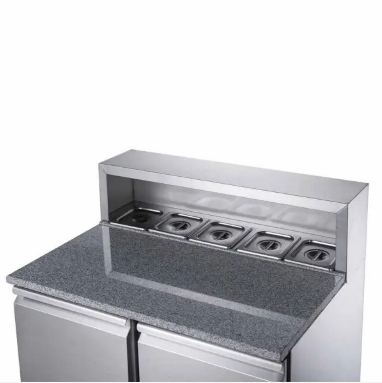 FED-X Two Door Salad Prep Fridge with Marble Top - Cafe Supply