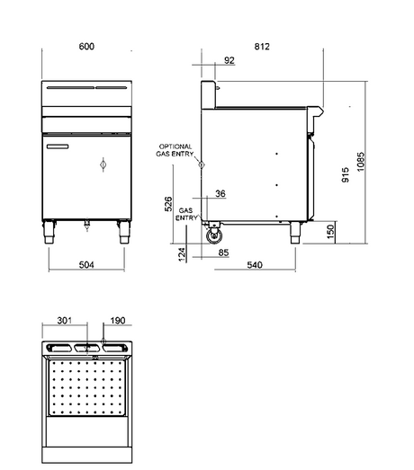 Blue Seal Evolution Series GT60 - 600mm Single Pan Gas Fryer - Cafe Supply