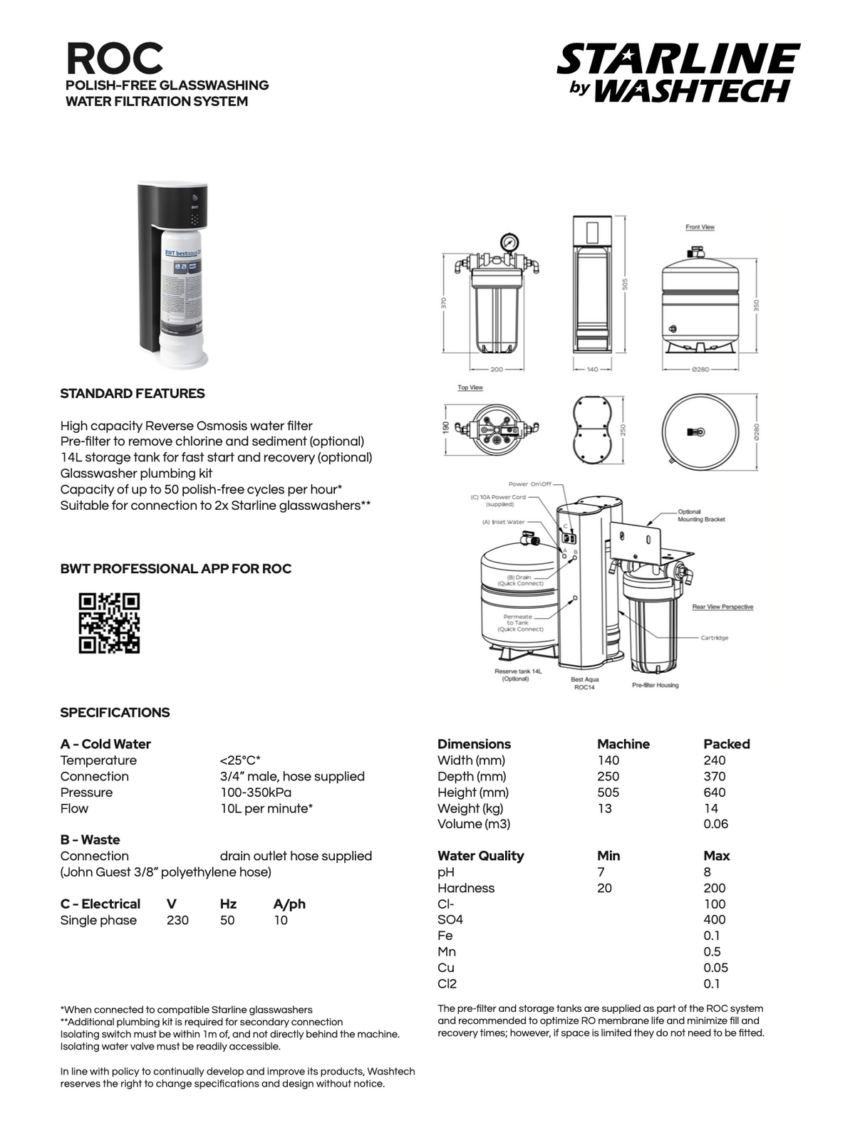 Starline ROC COMPACT REVERSE OSMOSIS SYSTEM - Cafe Supply