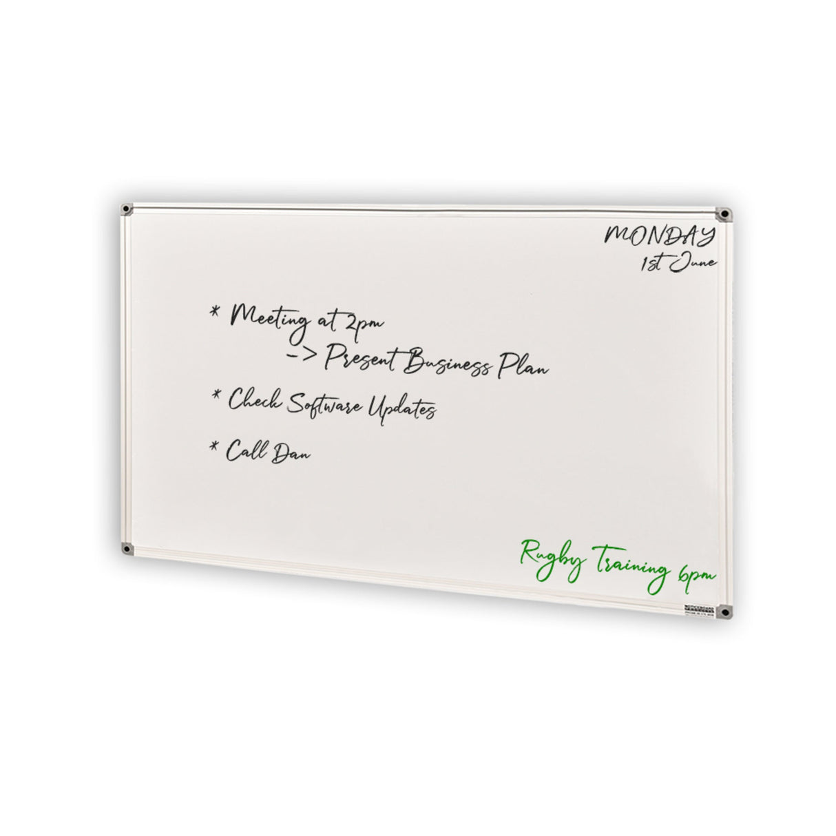 ACRYLIC LACQUER WHITEBOARD | Aluminium Frame - Cafe Supply