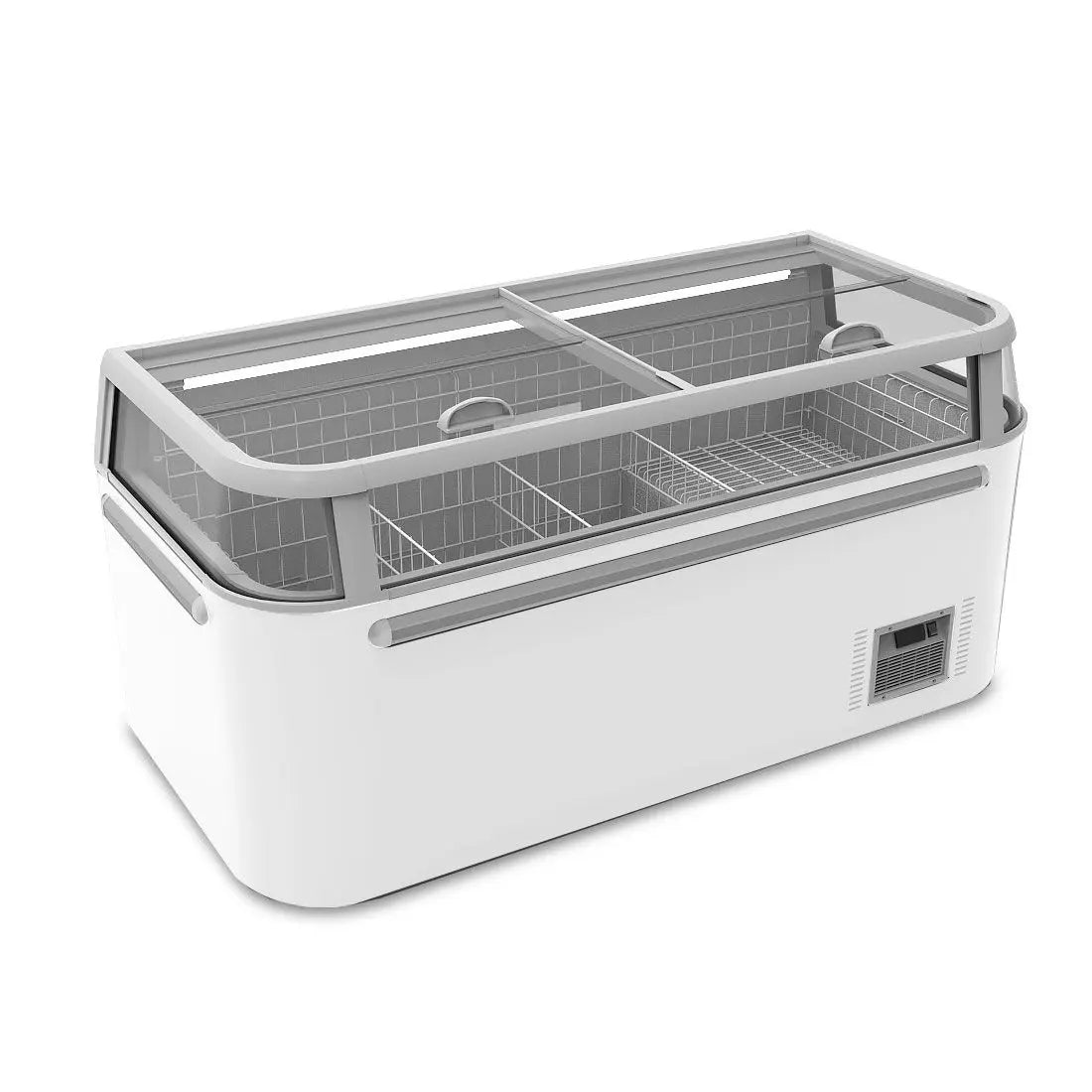 Thermaster Supermarket Island Freezer with Glass Sliding Lids ZCD-E185G - Cafe Supply