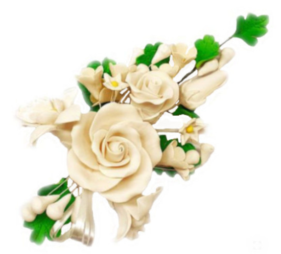 Icing White Tea Rose Large Spray, 160mm - Cafe Supply