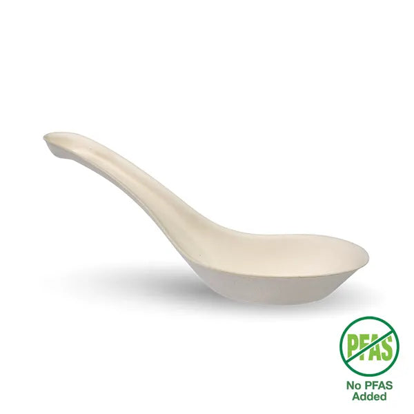 14cm Plant Fibre Chinese Soup Spoon - Cafe Supply