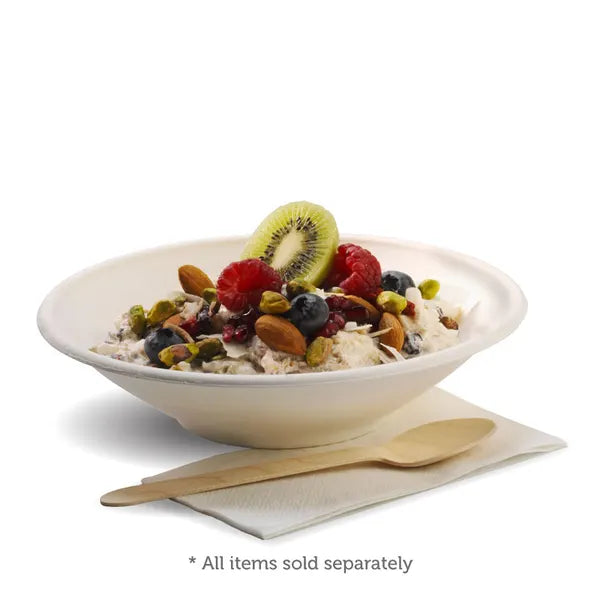 800ml / 24oz White Plant Fibre BioBowl - Cafe Supply