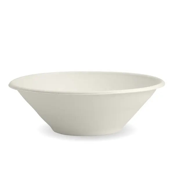 940ml / 32oz White Plant Fibre BioBowl - Cafe Supply