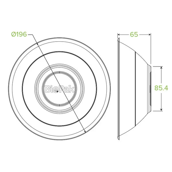 940ml / 32oz White Plant Fibre BioBowl - Cafe Supply