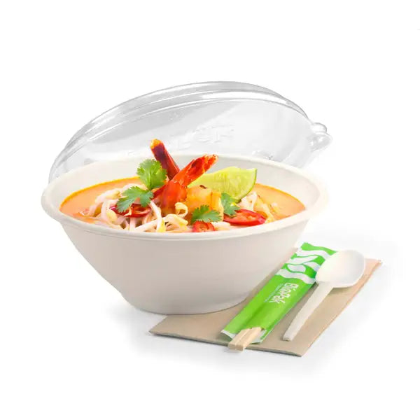 1,420ml / 48oz White Plant Fibre BioBowl - Cafe Supply