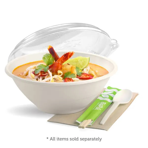 1,180ml / 40oz White Plant Fibre BioBowl - Cafe Supply