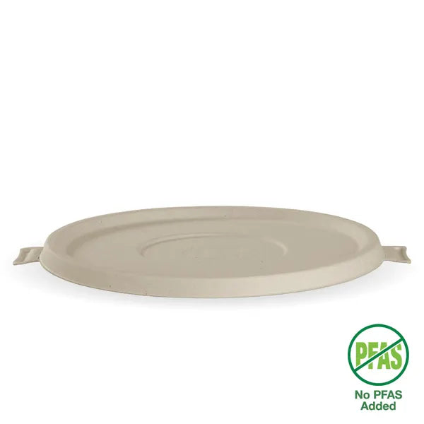 800-1,420ml / 24-48oz Natural Plant Fibre BioBowl Lid - Cafe Supply