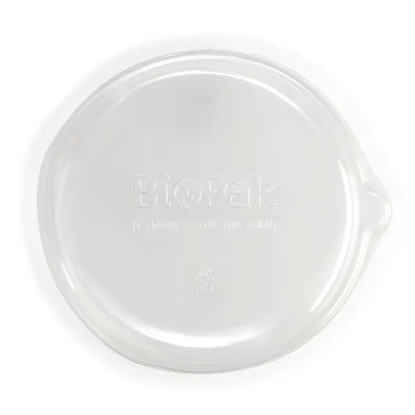 800-1,420ml / 24-48oz Clear RPET BioBowl Lid - Cafe Supply