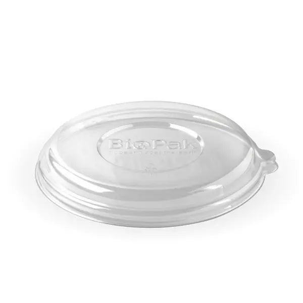 800-1,420ml / 24-48oz Clear RPET BioBowl Lid - Cafe Supply