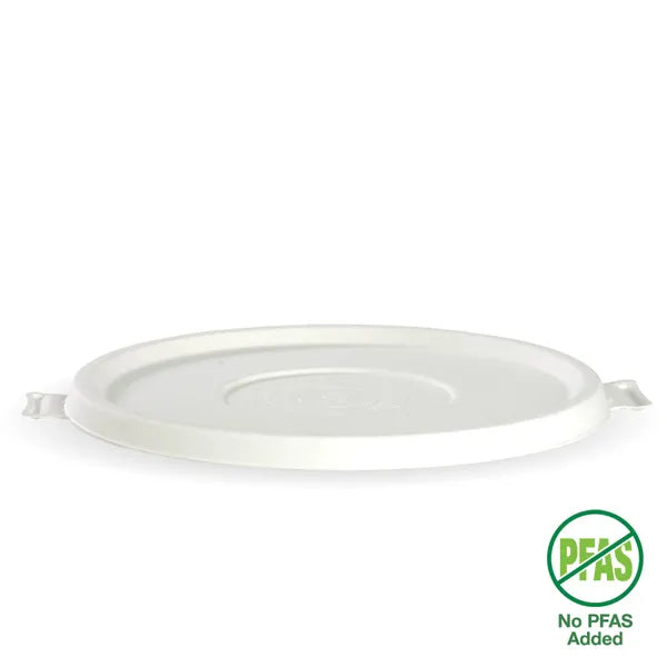 800-1,420ml / 24-48oz White Plant Fibre BioBowl Lid - Cafe Supply