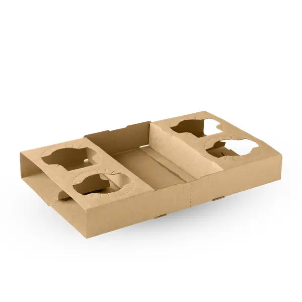 2 & 4 Cup BioCup Paper Tray - Cafe Supply