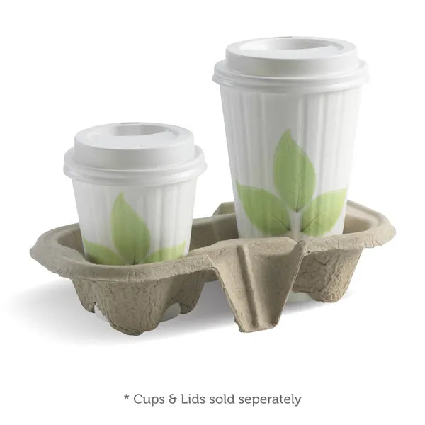 2-Cup Pulp BioCup Tray - Cafe Supply