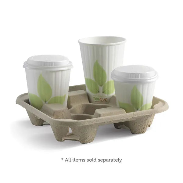 4-Cup Pulp BioCup Tray - Cafe Supply