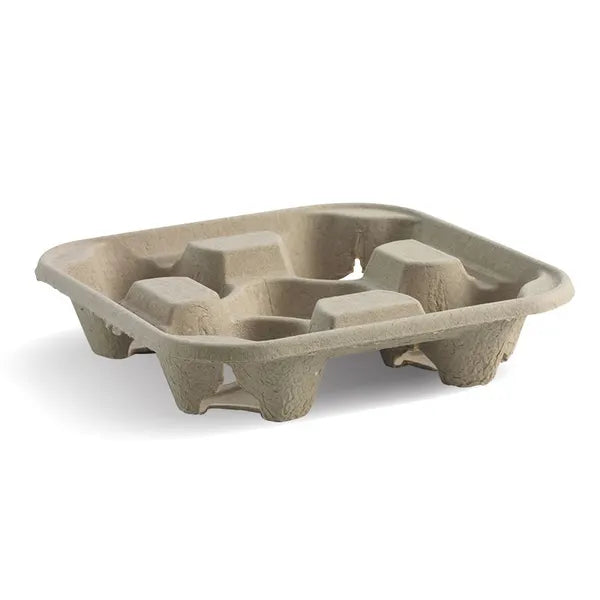 4-Cup Pulp BioCup Tray - Cafe Supply