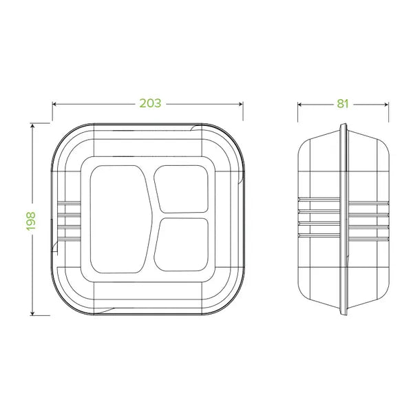 20x22x9cm / 7.8x8x3in Natural Plant Fibre Clamshell - Cafe Supply