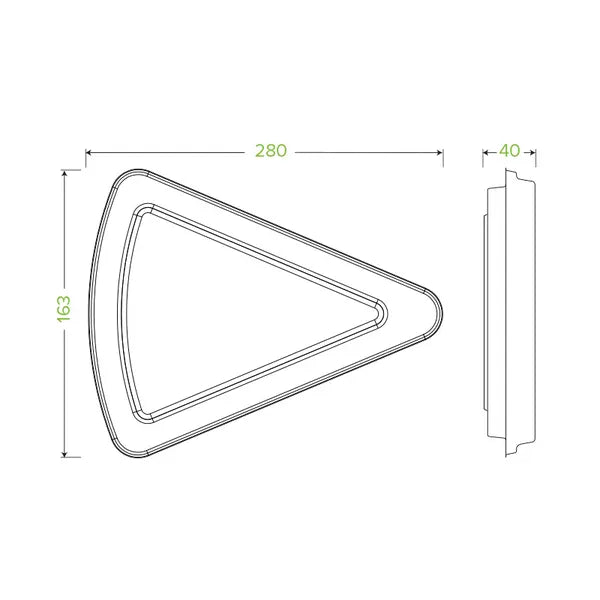 28cm x 16cm x 4cm / 9in Natural Plant Fibre Pizza Slice Clamshell - Cafe Supply