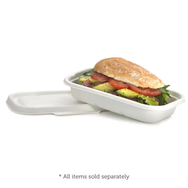 1,000ml White Plant Fibre Takeaway Base - Cafe Supply