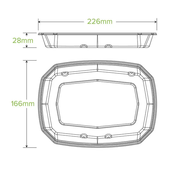 600ml Natural Plant Fibre Octa Takeaway Base - Cafe Supply