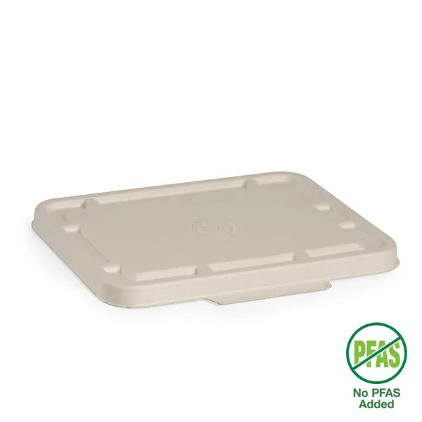 2 & 3-Compartment Natural Plant Fibre BioCane Takeaway Lid - Cafe Supply