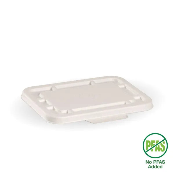 500ml & 600ml White Plant Fibre Takeaway Lid - Cafe Supply