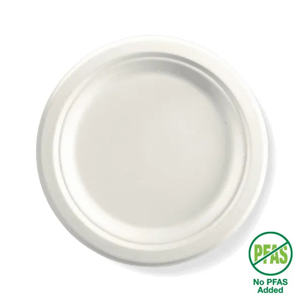23cm / 9" Round Plant Fibre Plates - Cafe Supply