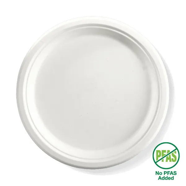 25cm / 10" Round Plant Fibre Plate - Cafe Supply
