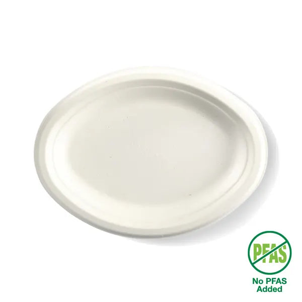 26x19cm / 10.25x7.75" Oval Plant Fibre Plate - Cafe Supply