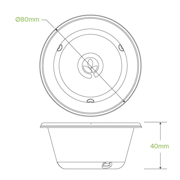 120ml Natural Plant Fibre Sauce BioCup - Cafe Supply
