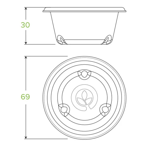 60ml White Plant Fibre Sauce BioCup - Cafe Supply