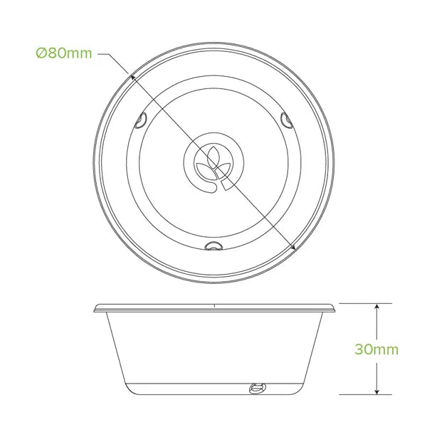 90ml Natural Plant Fibre Sauce BioCup - Cafe Supply