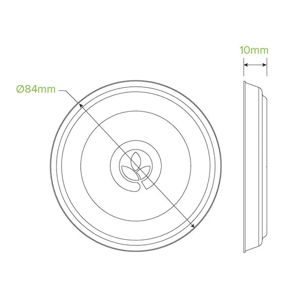90ml & 120ml Natural Plant Fibre Sauce BioCup Lid - Cafe Supply