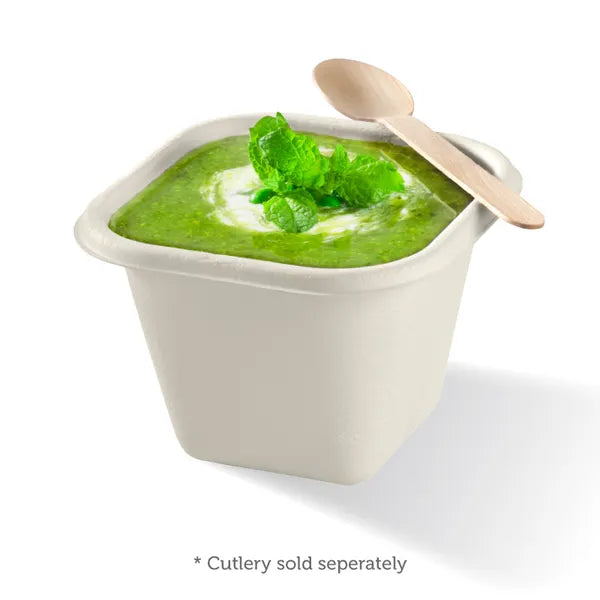 630ml White Plant Fibre Takeaway Base - Cafe Supply