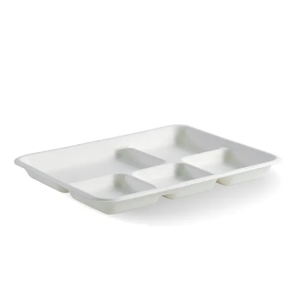 5-Compartment Plant Fibre Tray - Cafe Supply