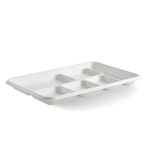 6-Compartment Plant Fibre Tray - Cafe Supply