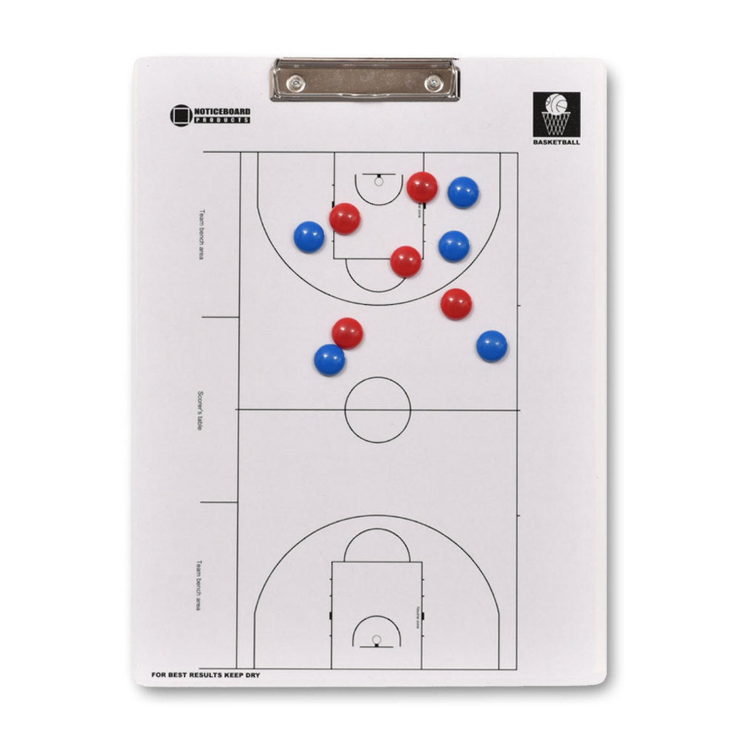 CLEARANCE | BASKETBALL COACHING CLIPBOARD | Magnetic | Medium 300 x 400mm - Cafe Supply