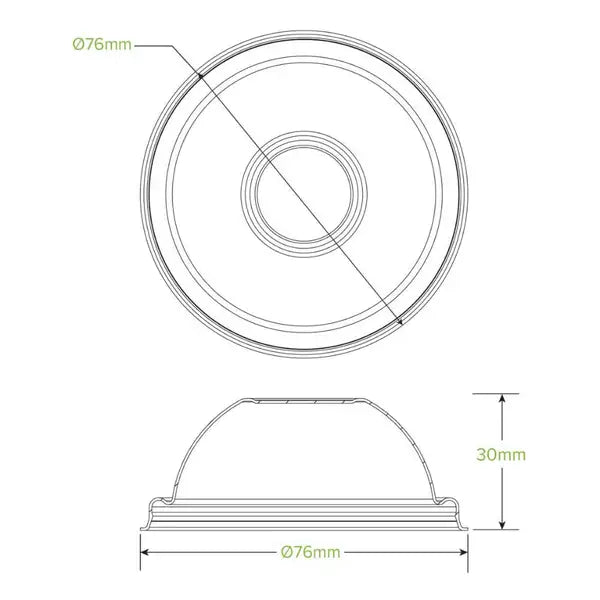 90ml / 3oz Plant Fibre Dome Ice Cream BioCup Lid - Cafe Supply