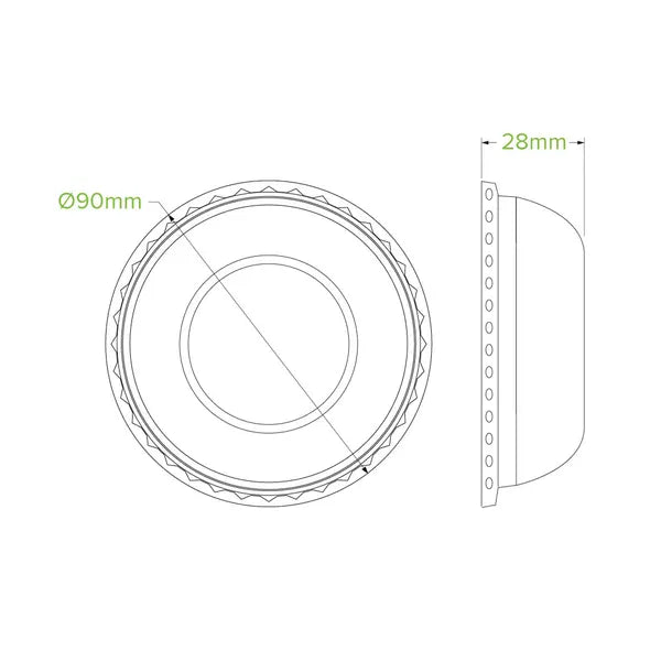 150ml / 5oz PET Dome Ice Cream BioCup Lid - Cafe Supply
