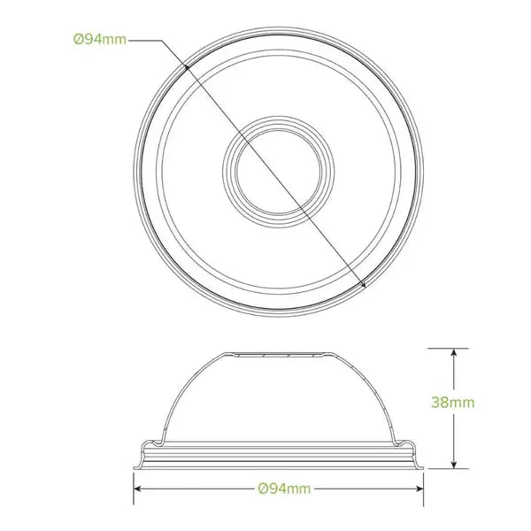 240ml / 8oz Plant Fibre Dome Ice Cream BioCup Lid - Cafe Supply
