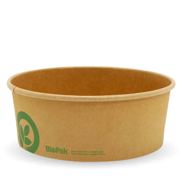 1,300ml Extra Large Kraft BioBowl - Cafe Supply