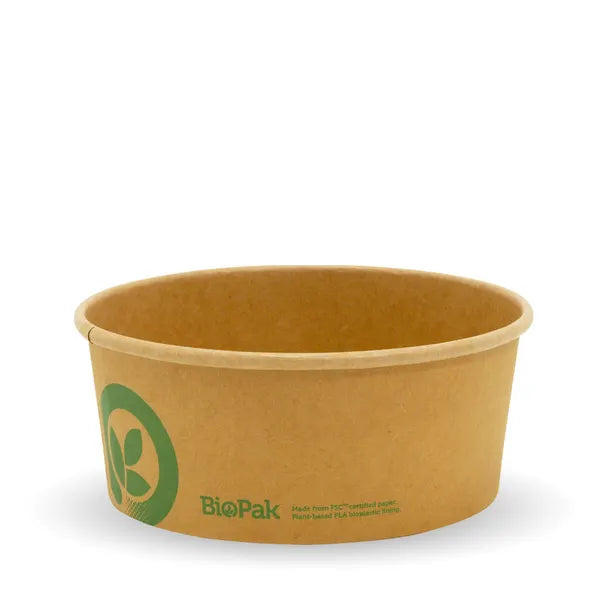 750ml Medium Kraft BioBowl - Cafe Supply